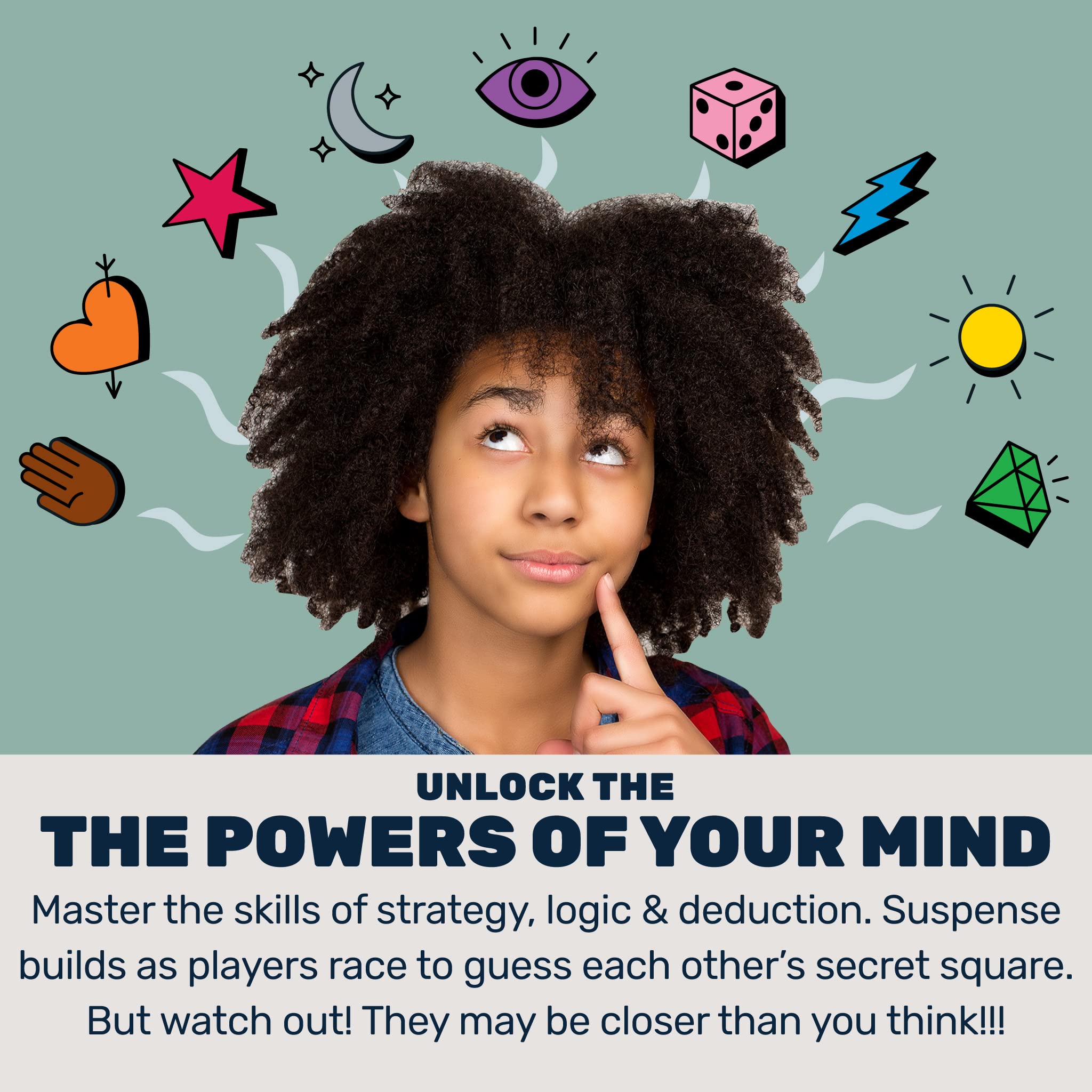 Mighty Fun! - Telepathy® Board Game - Award-Winning Strategy Board Game of Memory, Logic and Deduction for Kids, Adults and Families - 2 Person or Teams - Ages 10+