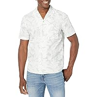 HUGO Men's All Over Print Cotton Short Sleeve Button Down Shirt