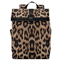 ALAZA Cheeteh Leopard Print Animal Large Laptop Backpack Purse for Women Men Waterproof Anti Theft Roll Top Backpack, 13-17.3 inch