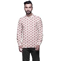 Atasi Mandarin Collar Short Kurta Mens Shirt with Long Cuff Sleeves for Men