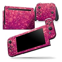 Compatible with Nintendo Switch Console + Joy-Con - Skin Decal Protective Scratch-Resistant Removable Vinyl Wrap Cover - Unfocused Pink Glimmer
