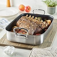 Hestan - Provisions Collection - Classic Clad Nonstick Roasting Pan with Stainless Steel Rack, Induction Cooktop Compatible, 16.5-Inch