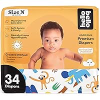 Premium Baby Diapers Size Newborn I 34 Count of Disposable, Extra-Absorbent, Hypoallergenic, and Eco-Friendly Baby Diapers with Snug and Comfort Fit I Serengeti