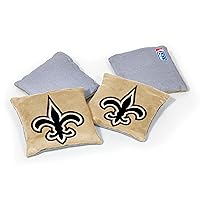 NFL Pro Football New Orleans Saints Dual-Sided Bean Bags by Wild Sports, 4 Pack - Premium Toss Bags for Cornhole Sets