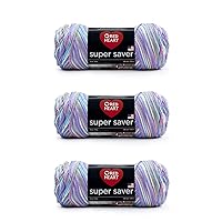 Red Heart Super Saver Yarn, 3 Pack, Monet 3 Count