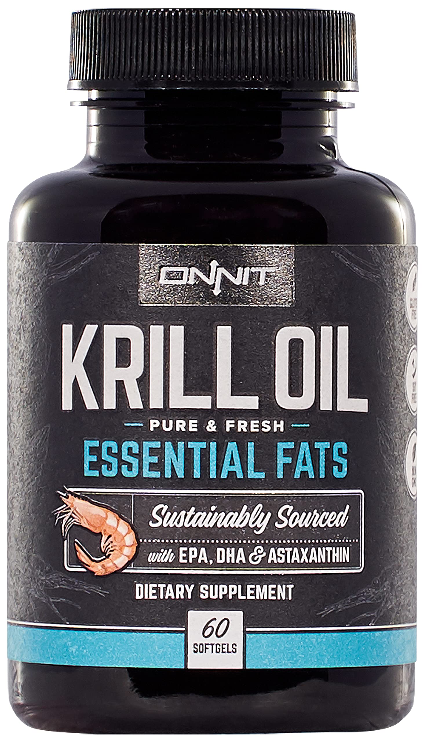 ONNIT Antarctic Krill Oil - 1000mg Per Serving - No Fishy Smell or Taste - Packed with Omega-3s, EPA, DHA, Astaxanthin & Phospholipids - Supports Healthy Joints, Brain, Heart, and Blood Pressure