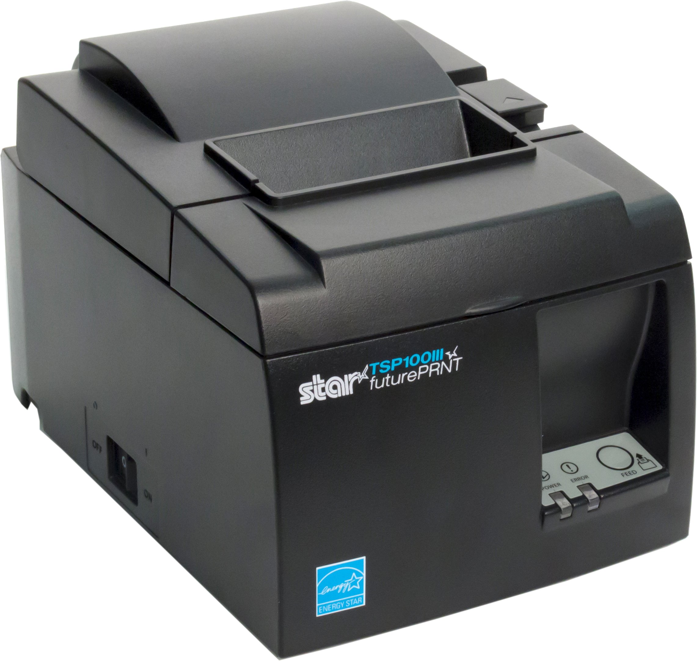 Star Micronics TSP143IIIU USB Thermal Receipt Printer with Device and Mfi USB Ports, Auto-cutter, and Internal Power Supply - Gray