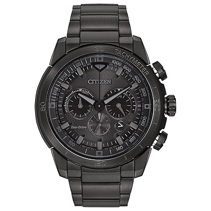 Citizen Men's Eco-Drive Weekender Ecosphere Chronograph Watch in IP Stainless Steel, Black Dial (Model: CA4184-81E)