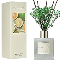 Cocorrína Reed Diffuser Sets - 6.7 oz Summer Fruit Scented Diffuser with 8 Sticks Home Fragrance Reed Diffuser for Bathroom Shelf Decor