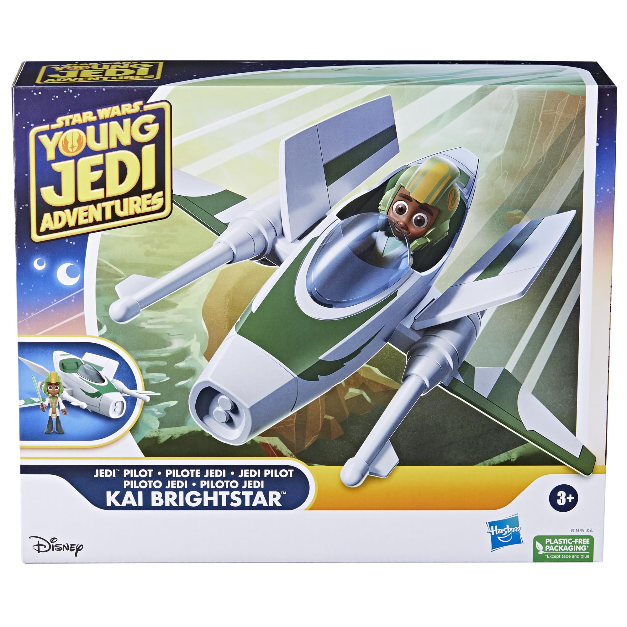 STAR WARS Jedi Pilot Kai Brightstar, 4-Inch Scale Action Figure & Star Wars Ship, Toys, Preschool Toys for 3 Year Old Boys & Girls