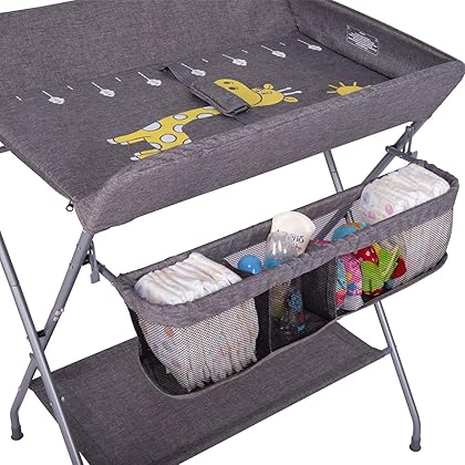 Kinfant Portable Baby Changing Table - Folding Diaper Station Nursery Organizer for Infant