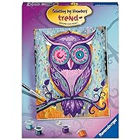 Ravensburger Dreamy Owl Paint by Numbers Kit for Children - Painting Arts and Crafts for Kids Age 12 Years Up, Purple