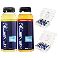 Clean Energy Drink Mix Bundle, Sugar Free & Caffeine Free Drinkable Ketones For Energy, Mental Focus, High Performance D-BHB Ketone Blend, Pineapple Passionfruit & Strawberry Peach 6 Pack