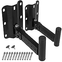 PA Speaker Mount Bracket Support up to 110lbs-Adjustable Speaker Wall Mount Brackets-Heavy Duty Speaker Mounts-Speaker Stand(2 Packs,Black)