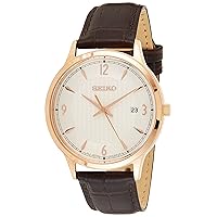 Seiko Mens Analogue Quartz Watch with Leather Strap SGEH88P1