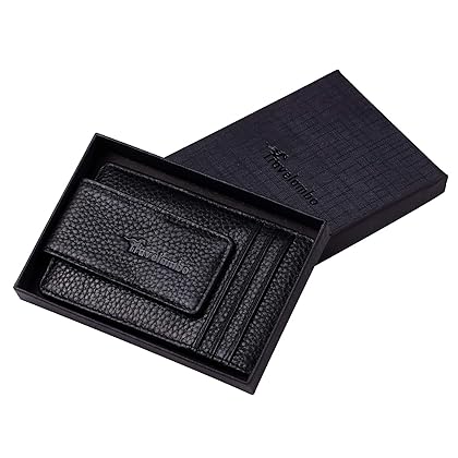 Travelambo Magnetic Money Clip Front Pocket Wallet Slim Minimalist Wallet RFID Blocking (milled black)