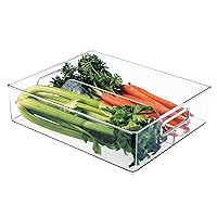 iDesign Recycled Plastic Resipreme Divided Fridge and Freezer, 12” x 4” x 14.5”, Clear