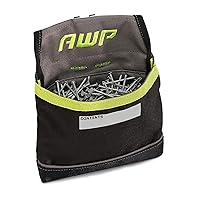 AWP TrapJaw Clip-on Fastener Pouch with Spring-Loaded Technology, Metal Belt Clip and Tunnel Loop, Tool Belt Accessory,Black,7