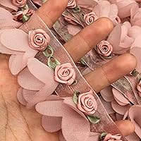 Floral Lace Trim Fabric 30pcs Rose Flower Lace Ribbon Wedding Dress Decor Clothes Hat DIY Sewing Craft Accessories