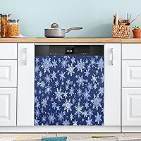 Christmas Winter White Snowflakes Dishwasher Magnet Cover Dishwasher Covers for The Front Magnetic Dishwasher Cover Panel Magnetic Refrigerator Cover for Farmhouse Kitchen Home Decor - 23 X 26 in