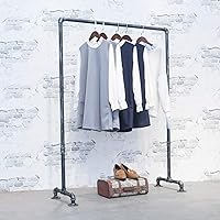 MBQQ Industrial Pipe Clothing Rack,Vintage Commercial Grade Pipe Clothes Racks,Rolling Rack for Hanging Clothes Retail Display,Heavy Duty Steampunk Iron Garment Racks