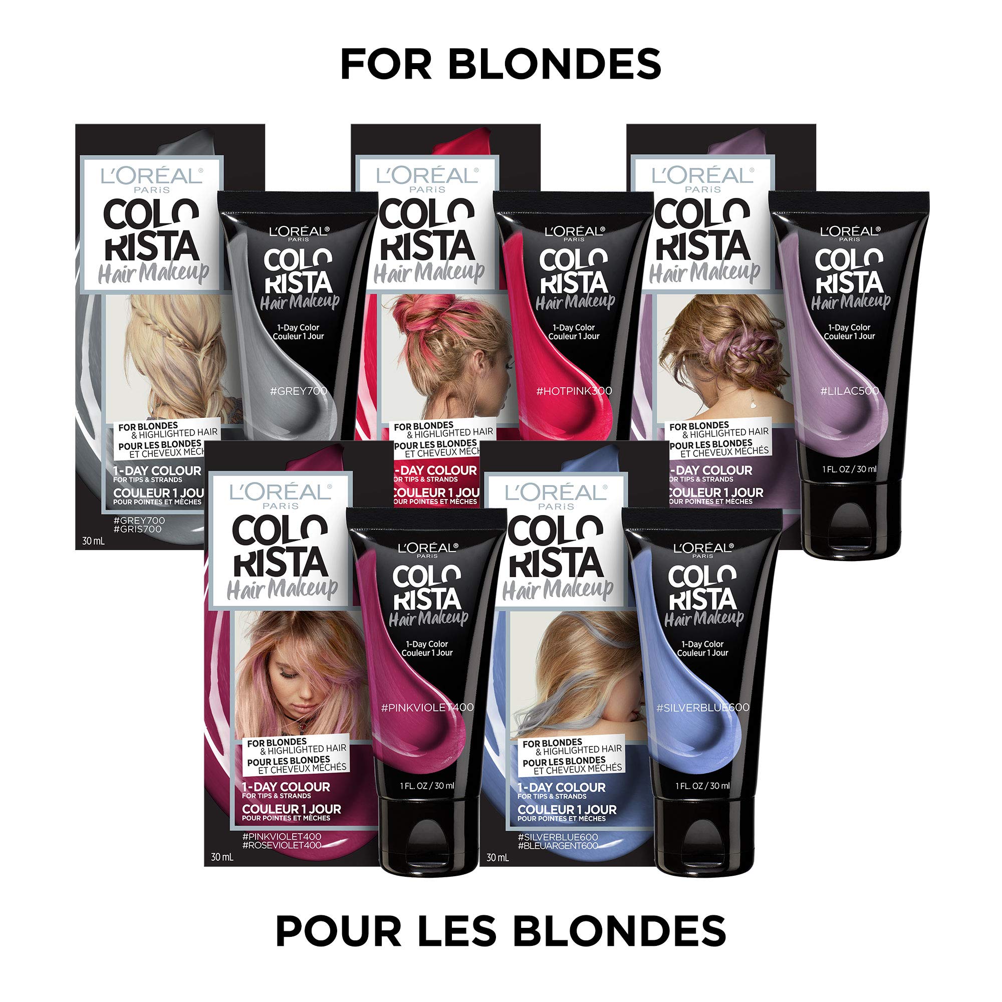 L'oreal Paris Hair Color Colorista Makeup 1-day for Blondes, Silverblue600, 1 Fluid Ounce