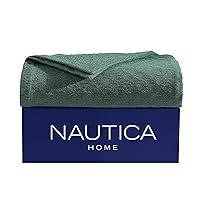 Nautica Blanket Soft Cotton Bedding Texture, Home Decor for All Seasons, Twin, Ripple Cove Green