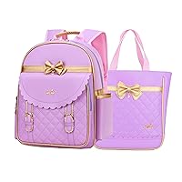 Gazigo Children Princess Waterproof PU Backpack for Girls Elementary School Girl Bookbags