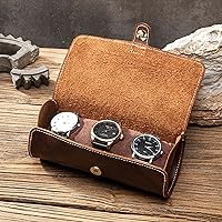 Leather watch box storage display couple watch box outdoor easy to carry watch box suitable for 1/2/3 watch rolls Watches Handcrafted watch roll suitcases by craftsmen who pursue the ultimate