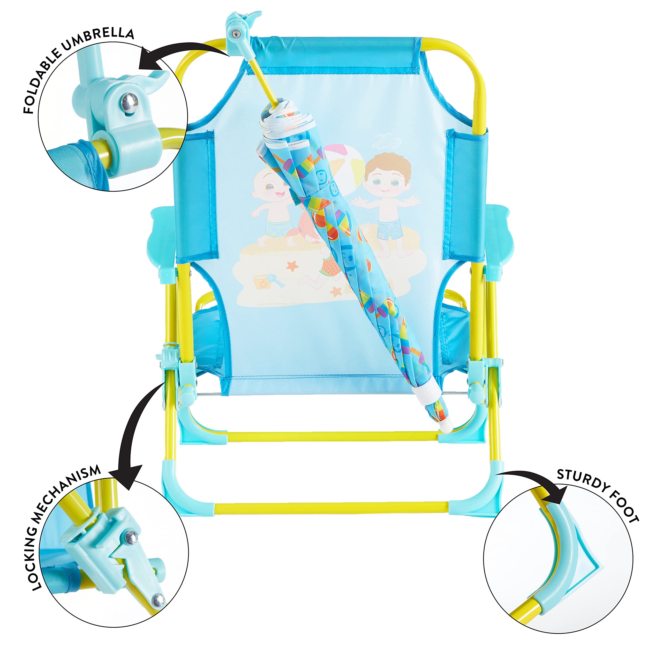 Idea Nuova Kids Outdoor Beach Chair with Umbrella, 12