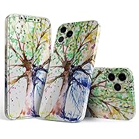 Full Body Skin Decal Wrap Kit Compatible with iPhone 12 - Watercolor Vivid Tree