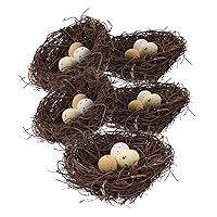 Mipcase 5pcs Simulated Bird's Nest Bird Egg Ornament Fairy Birds Nest Adornment Bird Nests for Crafts Household Decor Spring Bird Nest Bird Cage Accessories The Bird Quail Resin