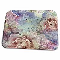 3dRose Anne Marie Baugh - Collage - Pretty Pink and Floral Collage - Dish Drying Mats (ddm-267532-1)