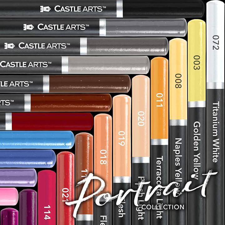 smooth colored cores superior blending & layering performance achieving great results perfect Urban sketching colors featuring Castle Arts Themed 24 Colored Pencil Set in Tin Box 