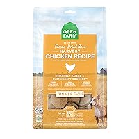 Open Farm Freeze Dried Raw Patties for Dogs, Humanely Raised Meat Recipe with Non-GMO Superfoods and No Artificial Flavors or Preservatives, Harvest Chicken Recipe, 10.5oz