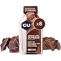 GU Energy Original Sports Nutrition Energy Gel, Vegan, Gluten-Free, 8-Count Tri-Berry and Chocolate Outrage Flavors with Amino Acids and Electrolytes
