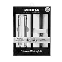 G-750 Retractable Gel Pen, F-701 and M-701 Retractable Pen/Pencil Gift Set, Premium Metal Barrel, Medium/Fine Point, 3-Pack, Model Number: 10513