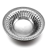 Wilton Armetale Flutes and Pearls Round Snack Bowl, 8-Inch, Silver
