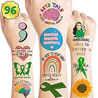 Health Stickers Items Temporary Tattoos Decor Birthday Party Decorations Supplies Favors Wellness Therapist Inspirational Tattoo Sticker 96 PCS Wellness Therapist Gifts for Women Men Kids Rewards