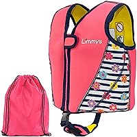 Limmys Premium Neoprene Swim Vest for Children - Ideal Buoyancy Swimming Aid for Boys, Girls and Toddlers - Modern Design Swim Jacket - Drawstring Bag Included …