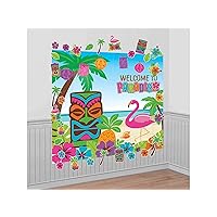 Amscan 32-Piece Luau Scene Setters Wall Decorating Kit, 1 Pack