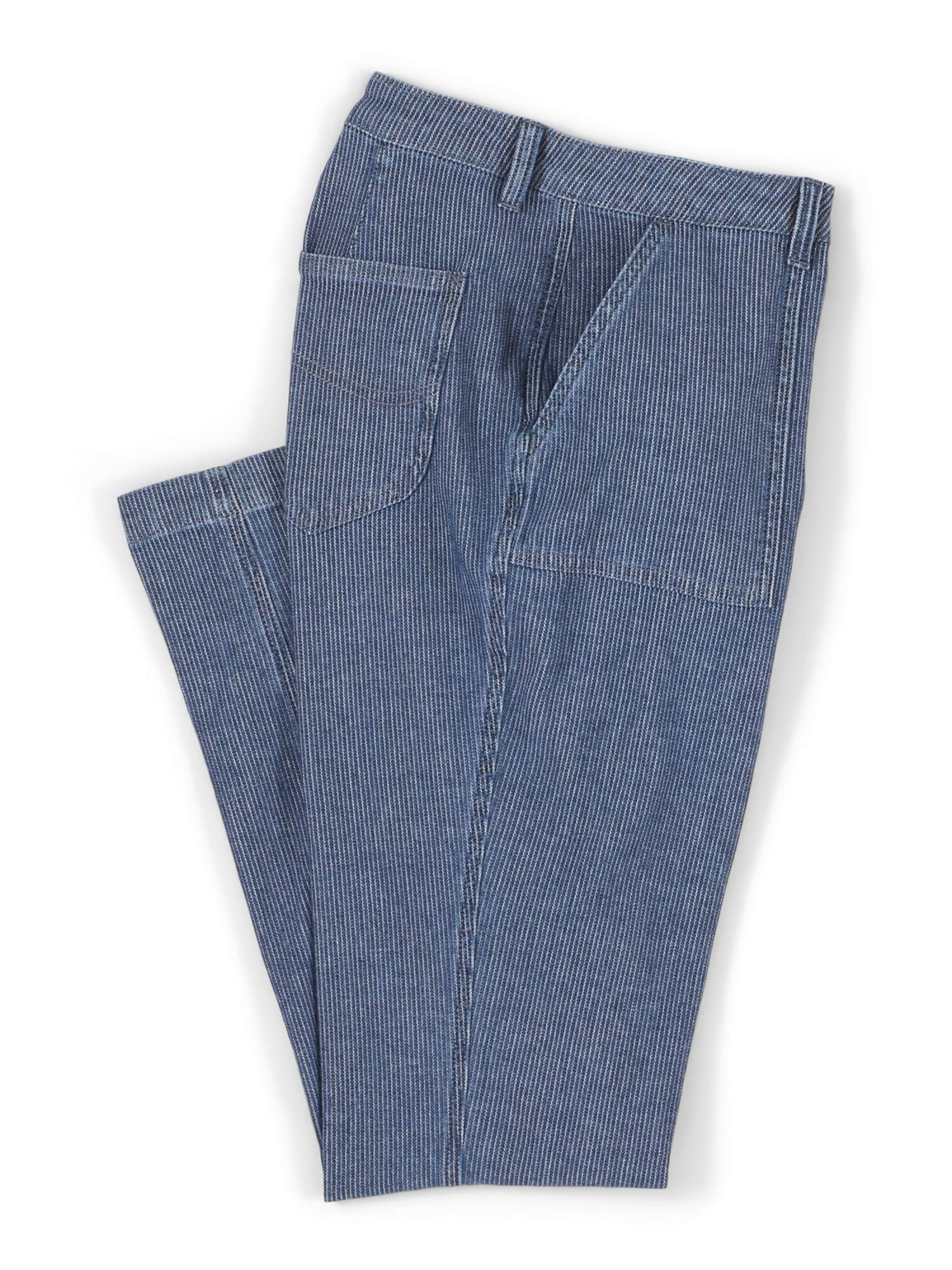 Lee Women's Legendary Regular Fit Tapered Utility Pant, Medium Blue Herringbone Stripe, 48