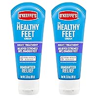 for Healthy Feet Night Treatment Foot Cream, Guaranteed Relief for Extremely Dry, Cracked Feet, Visible Results in 1 Night, 3.0 Ounce Tube, (Pack of 2)