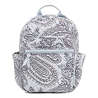 Vera Bradley Women's Cotton Small Backpack, Soft Sky Paisley, One Size