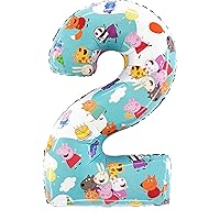 Toyland® 26 Inch Peppa Pig, George & Friends Number Foil Balloon - Kids Party Balloons - Number 1-6 Available