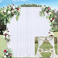 10x10FT White Backdrop Curtains for Parties - White Wedding Backdrop for Baby Shower Birthday Photo Home Party Curtains Backdrop 5x10FT 2 Panels, One size