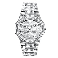 VAVC Men's Fashion Luxury Diamond Crystal Quartz Wrist Watch