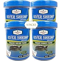 4 Pack Dried River Shrimp - Freeze Dried Red Shrimp for Tropical Fish, Turtles, Terrapins, Reptiles and Koi, Fish Food 3.68 oz Total