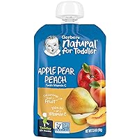 Gerber Baby Food Toddler Apple Pear Peach, 3.5 Oz Pouch