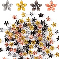 OIIKI 80Pcs Flower Bead Caps for Jewelry Making, Metal Floral Beads End Caps Bali Style Beads for Jewelry DIY Necklace Bracelet Making Supplies 13mm